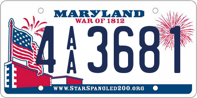 MD license plate 4AA3681