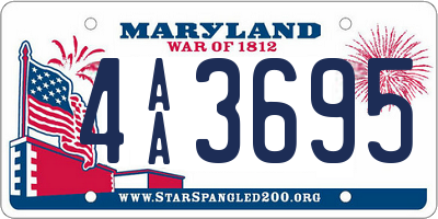 MD license plate 4AA3695