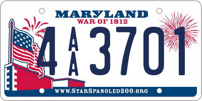 MD license plate 4AA3701