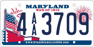 MD license plate 4AA3709