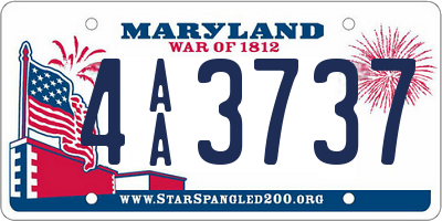 MD license plate 4AA3737