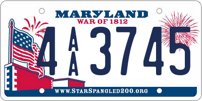 MD license plate 4AA3745
