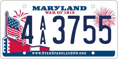 MD license plate 4AA3755