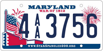 MD license plate 4AA3756