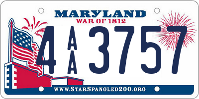 MD license plate 4AA3757