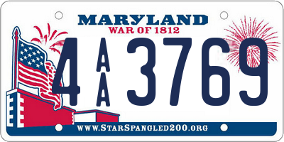 MD license plate 4AA3769