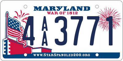 MD license plate 4AA3771
