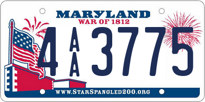 MD license plate 4AA3775