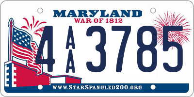 MD license plate 4AA3785