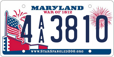MD license plate 4AA3810