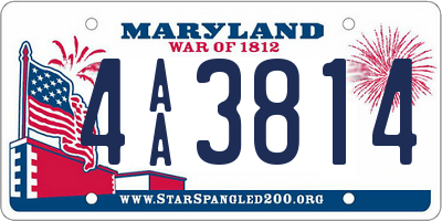 MD license plate 4AA3814