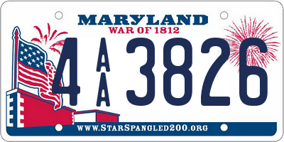 MD license plate 4AA3826