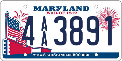 MD license plate 4AA3891