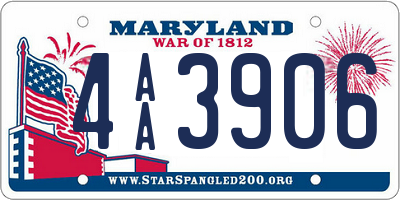 MD license plate 4AA3906