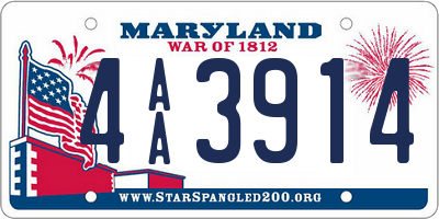 MD license plate 4AA3914