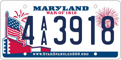 MD license plate 4AA3918