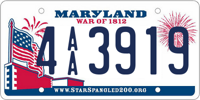 MD license plate 4AA3919