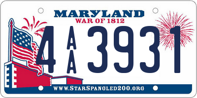 MD license plate 4AA3931