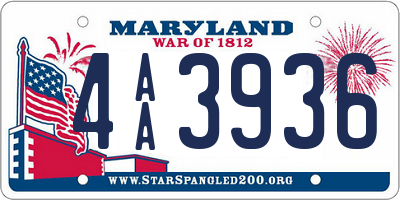 MD license plate 4AA3936