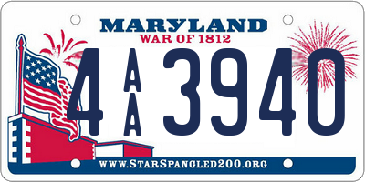 MD license plate 4AA3940