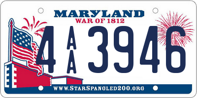 MD license plate 4AA3946