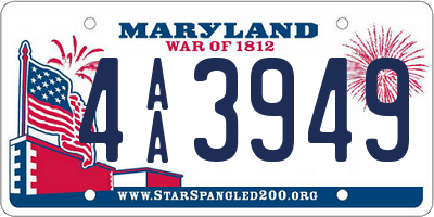 MD license plate 4AA3949
