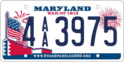 MD license plate 4AA3975