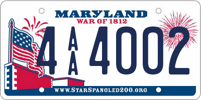 MD license plate 4AA4002