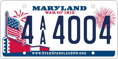 MD license plate 4AA4004