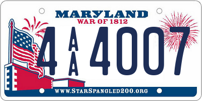 MD license plate 4AA4007