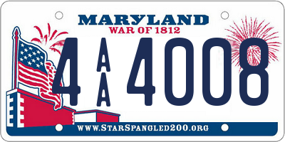 MD license plate 4AA4008