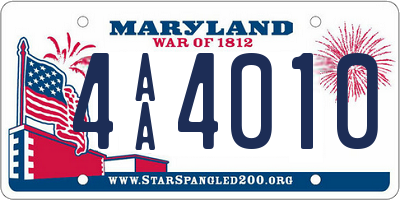 MD license plate 4AA4010