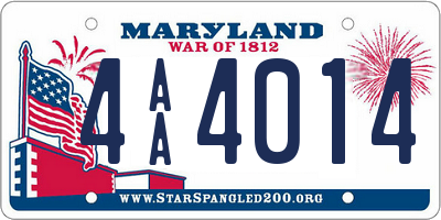 MD license plate 4AA4014