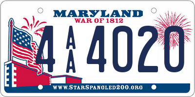 MD license plate 4AA4020