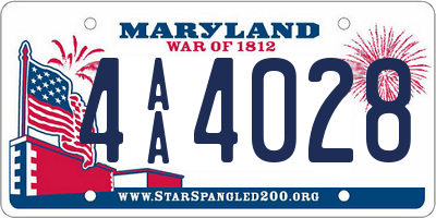 MD license plate 4AA4028