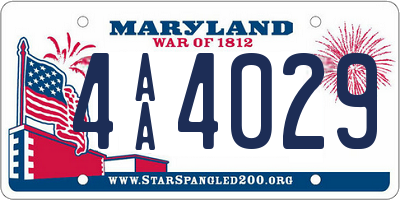 MD license plate 4AA4029