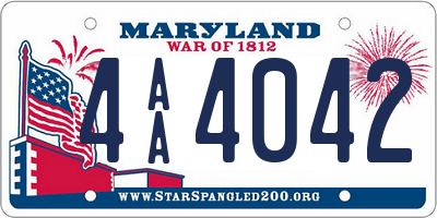 MD license plate 4AA4042