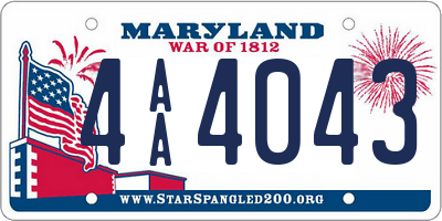 MD license plate 4AA4043