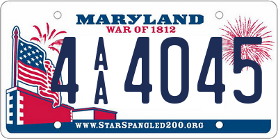 MD license plate 4AA4045