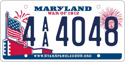 MD license plate 4AA4048