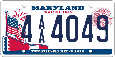MD license plate 4AA4049
