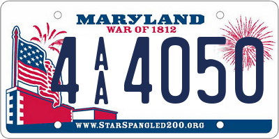 MD license plate 4AA4050