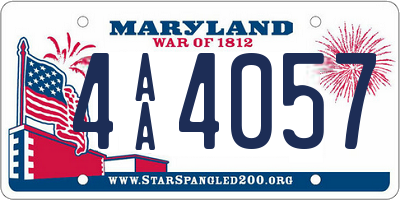 MD license plate 4AA4057