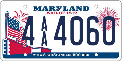 MD license plate 4AA4060