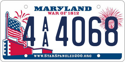 MD license plate 4AA4068