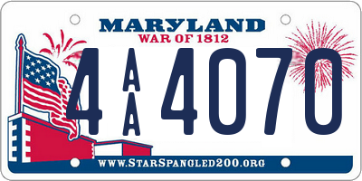 MD license plate 4AA4070