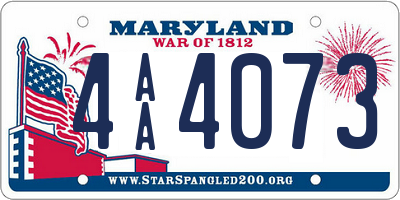 MD license plate 4AA4073