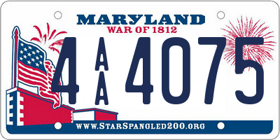 MD license plate 4AA4075