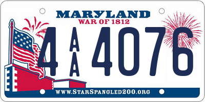 MD license plate 4AA4076