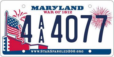 MD license plate 4AA4077